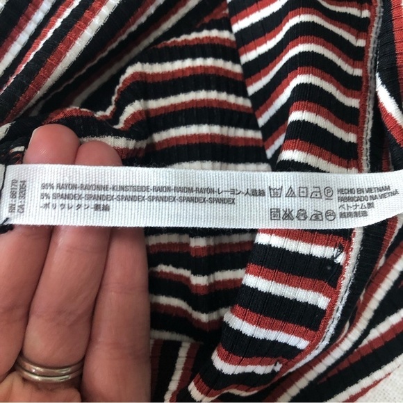 Free People Show Me Stripe Tube Top Black Canyon Combo Small New - Picture 4 of 7